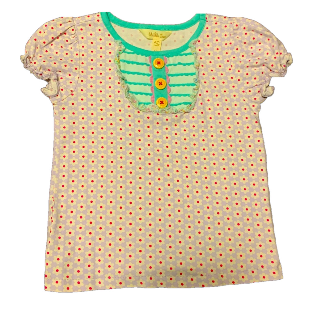 Matilda Jane Daisy Polka Dot Puff Sleeve Top Girls Size 4